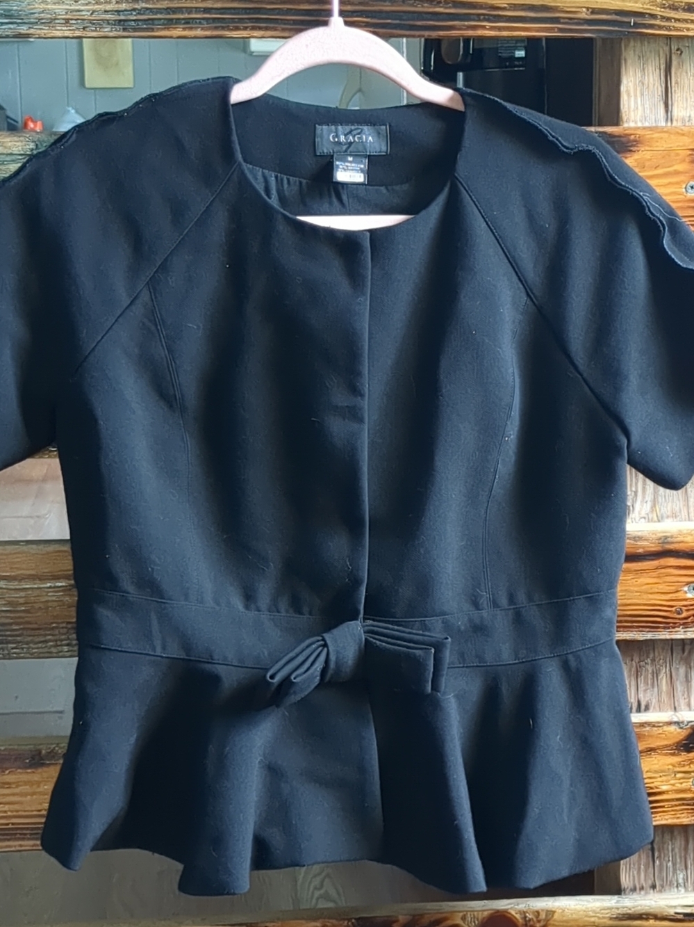 Gracia Black Women's Top with Subtle Texture